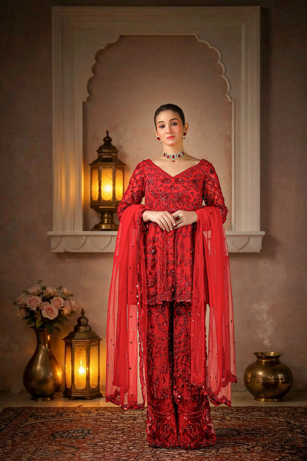 Crimson kurti, back